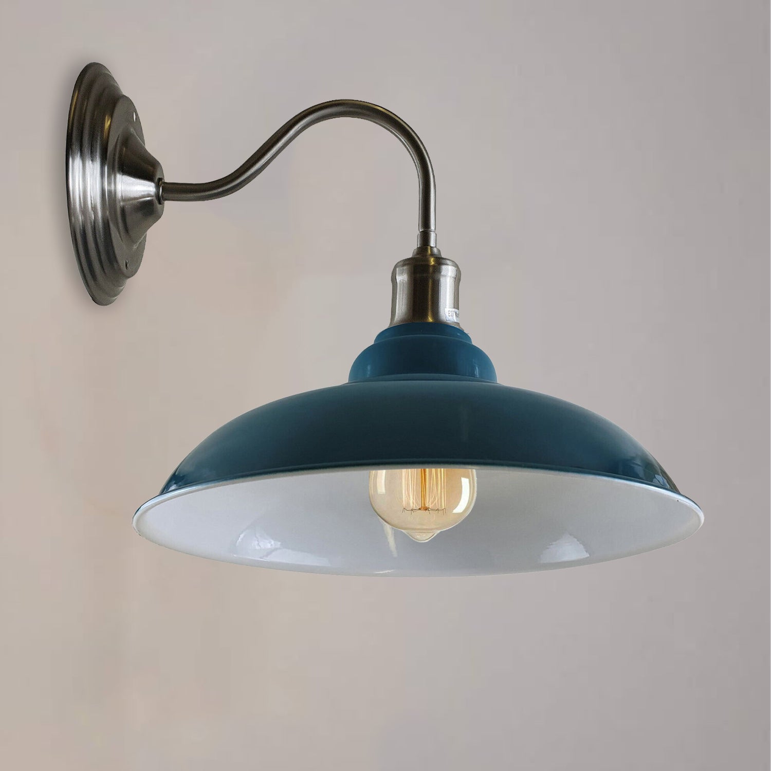 Blue Modern Industrial Indoor Wall Light – Painted Metal