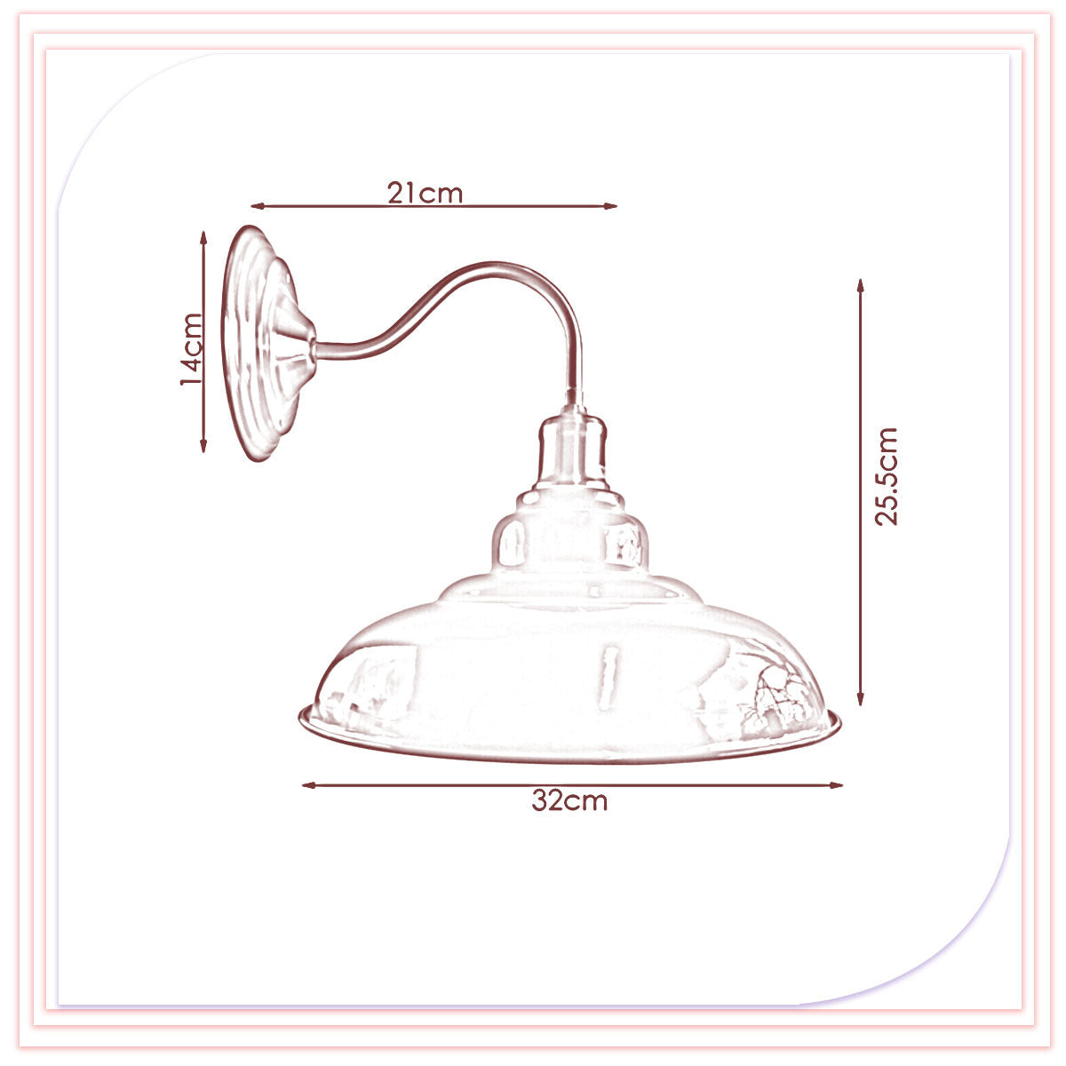 Blue Modern Industrial Indoor Wall Light – Painted Metal