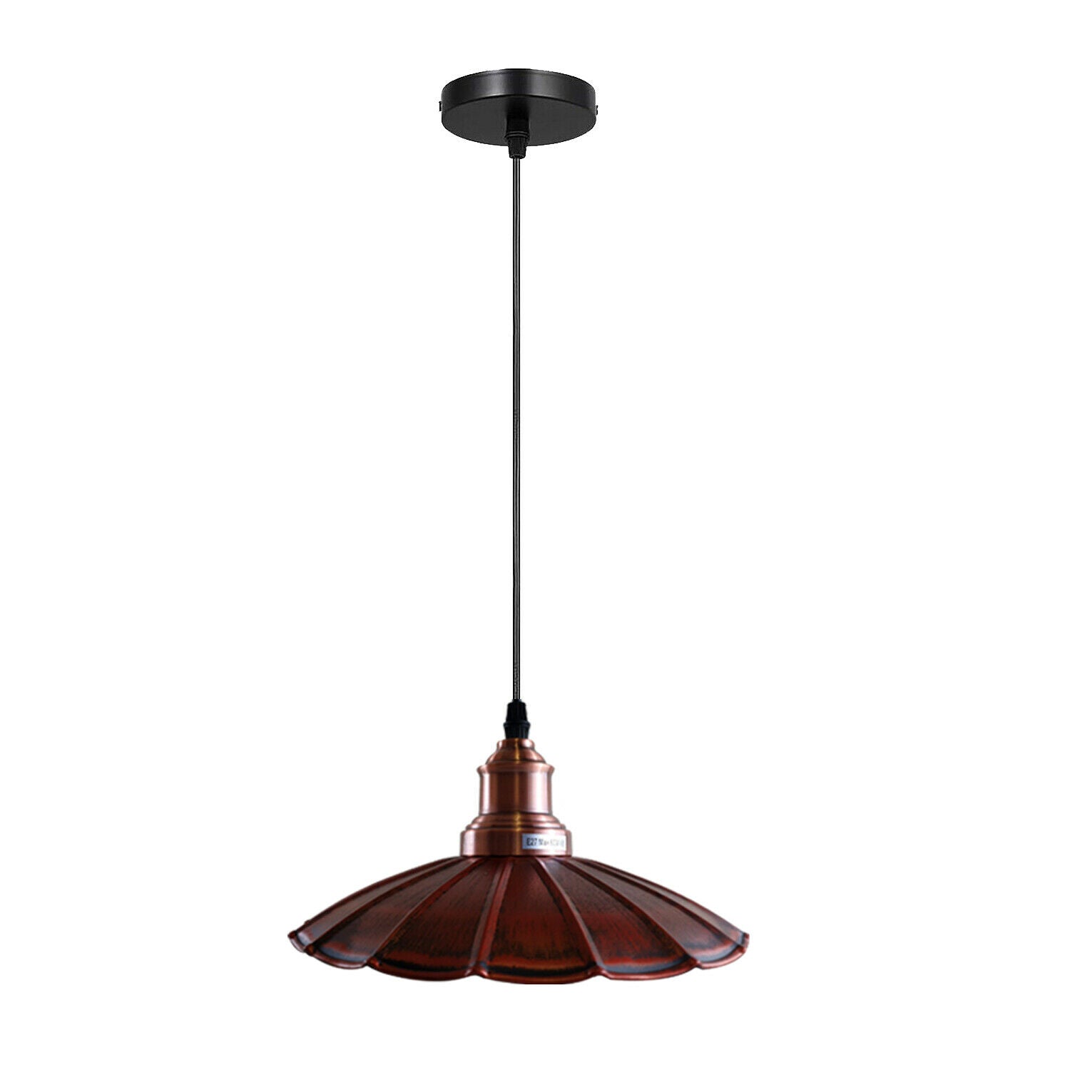Rustic Red Wavy Metal Ceiling Pendant Light