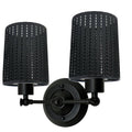 Black Industrial Metal Drum Cage Wall Lamps – Pair