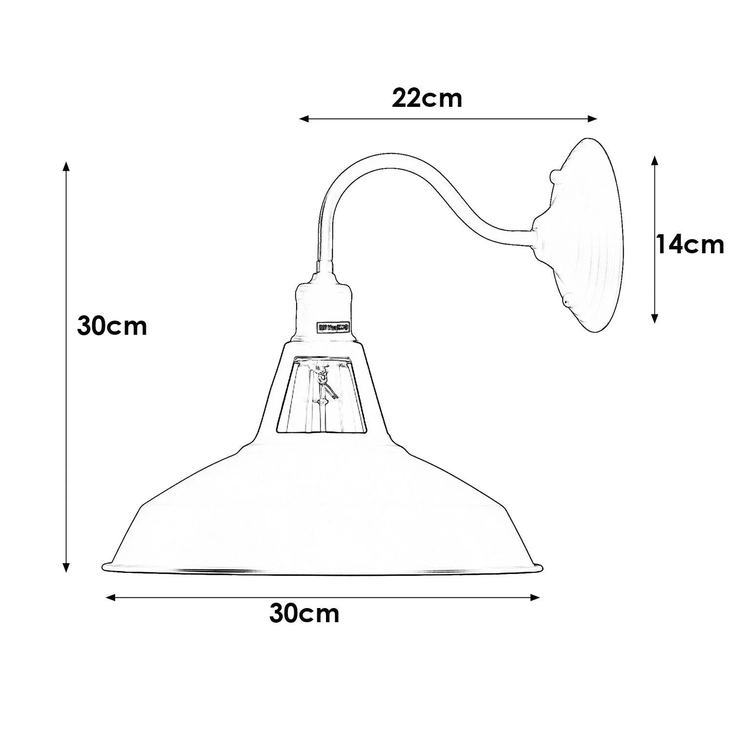Copper Wall Light 30cm Barn Slotted Shade – High Polish Wall Sconce
